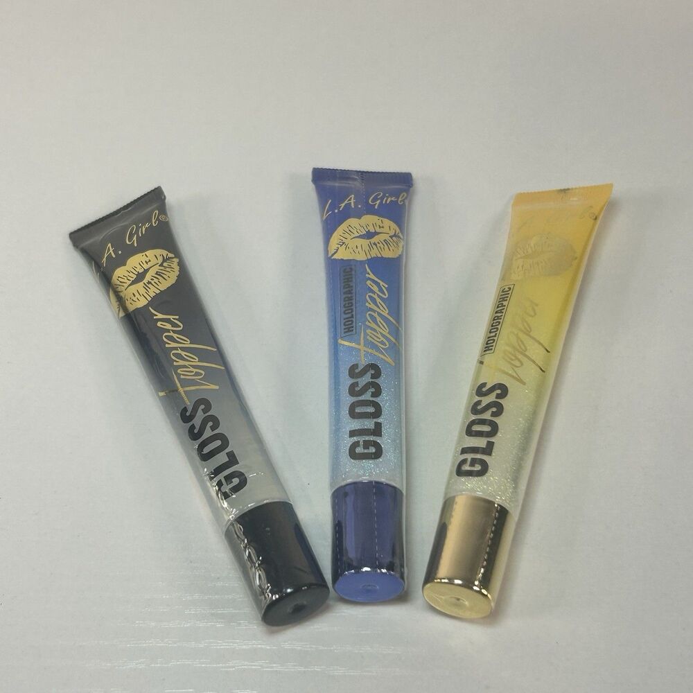 L.A.Girl Holographic Gloss Topper Lip Gloss 3 Tubes Kaleidoscope Starlight Clear